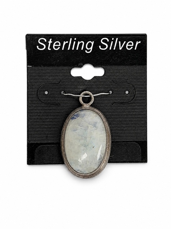 925 Sterling Silver Jewelry - Y2K Radiant NEW Sterling Silver White Quartz With moonstone Inclusions Fire